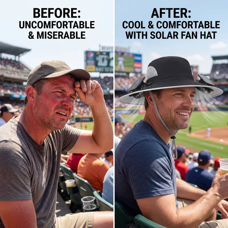 Solar-Powered Cooling Fan Hat