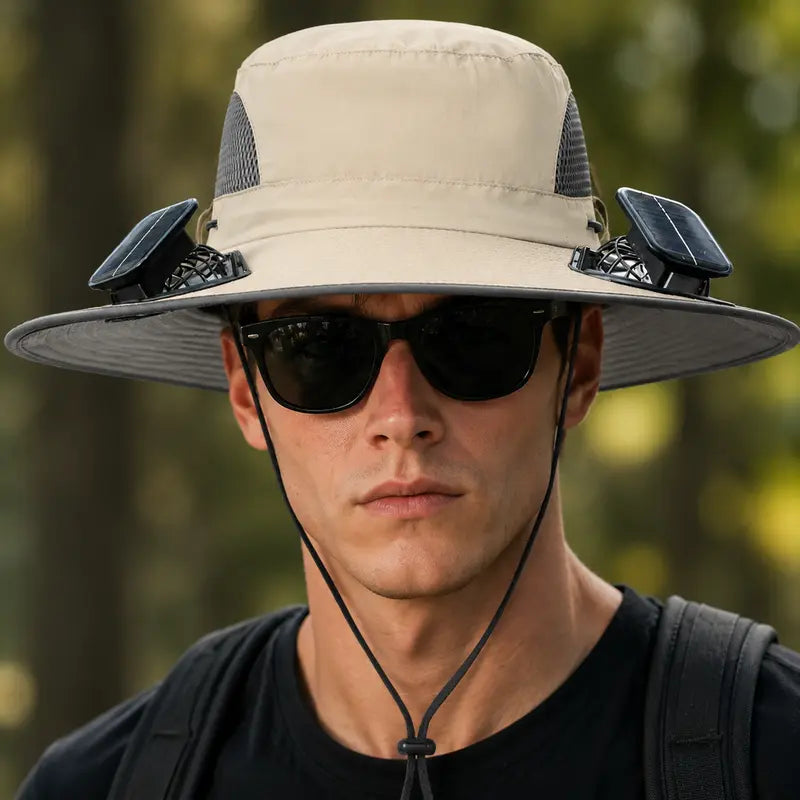 Solar-Powered Cooling Fan Hat