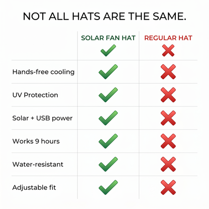 Solar-Powered Cooling Fan Hat