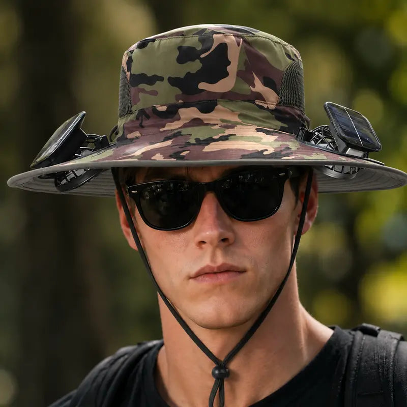Solar-Powered Cooling Fan Hat